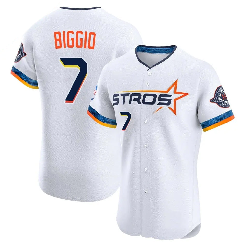 Tlead H.Astros #7 Craig Biggio Player White City Connect Limited Elite Home Stitched Jerseys