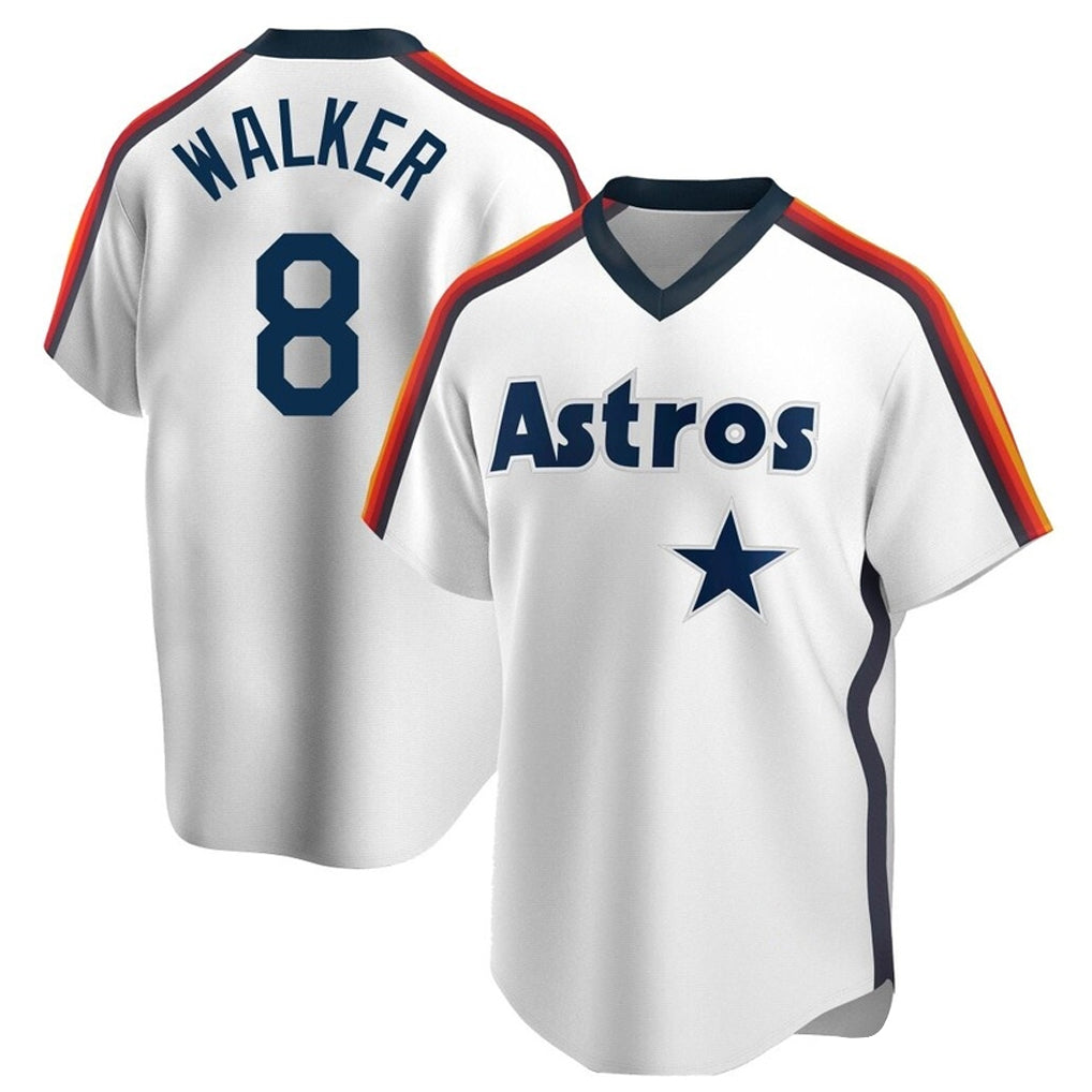 Tlead H.Astros #8 Christian Walker Player White Cooperstown Collection T-shirt Stitched Jerseys
