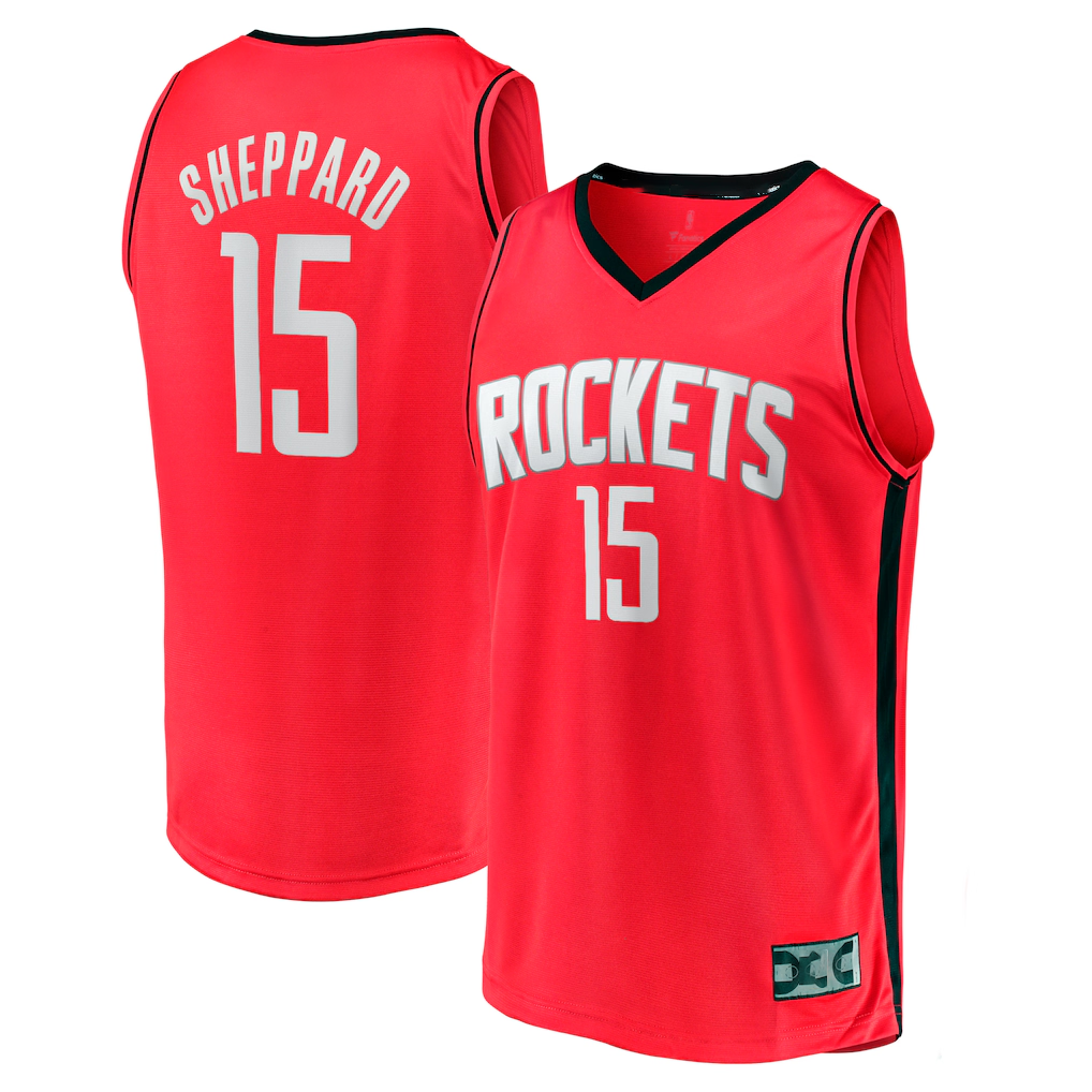 Tlead H.Rockets #15 Reed Sheppard Red 2024 Draft Fast Break Player Stitched Jerseys-Icon Edition