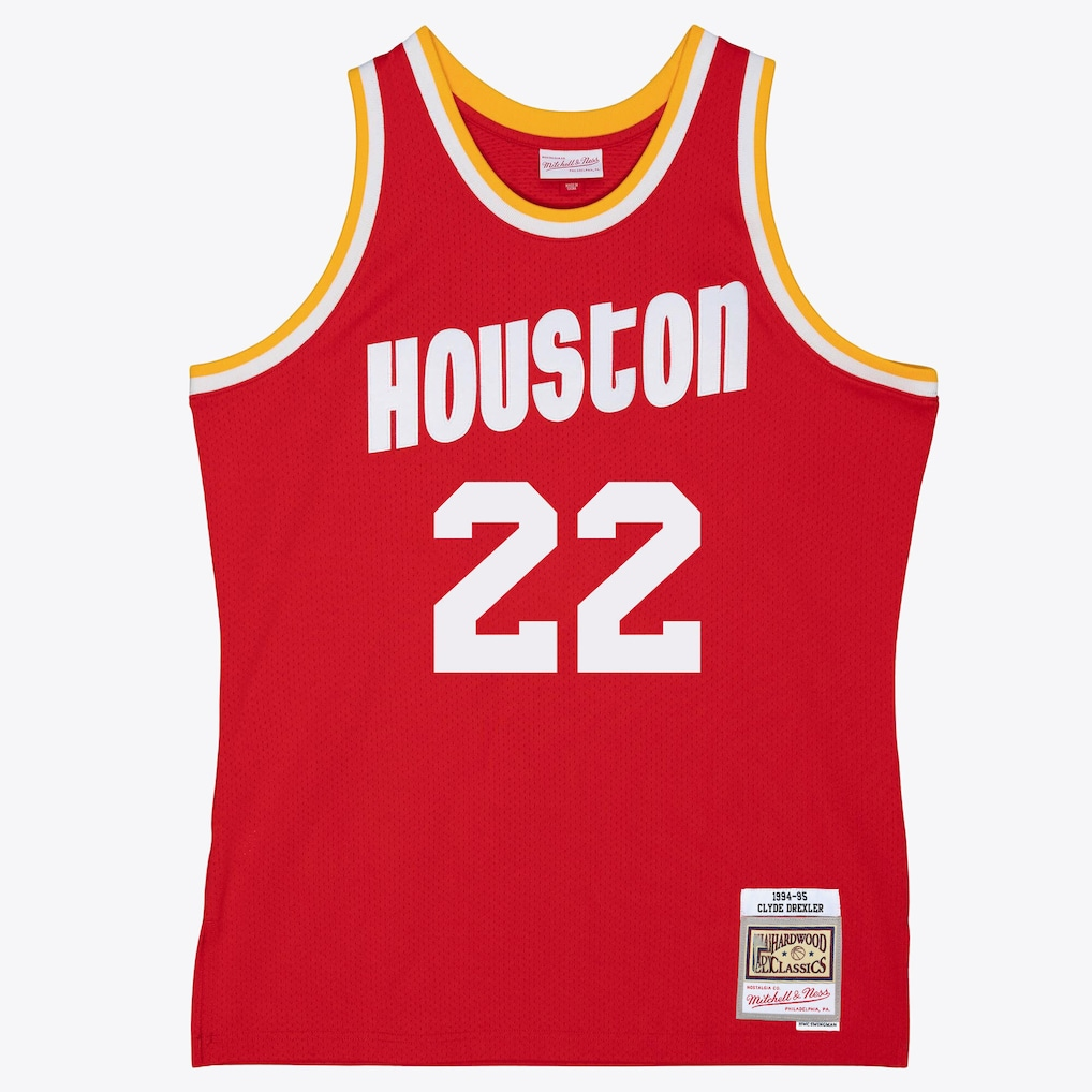 Tlead H.Rockets #22 Clyde Drexler Mitchell & Ness Red 1994-1995 Swingman Stitched Jerseys