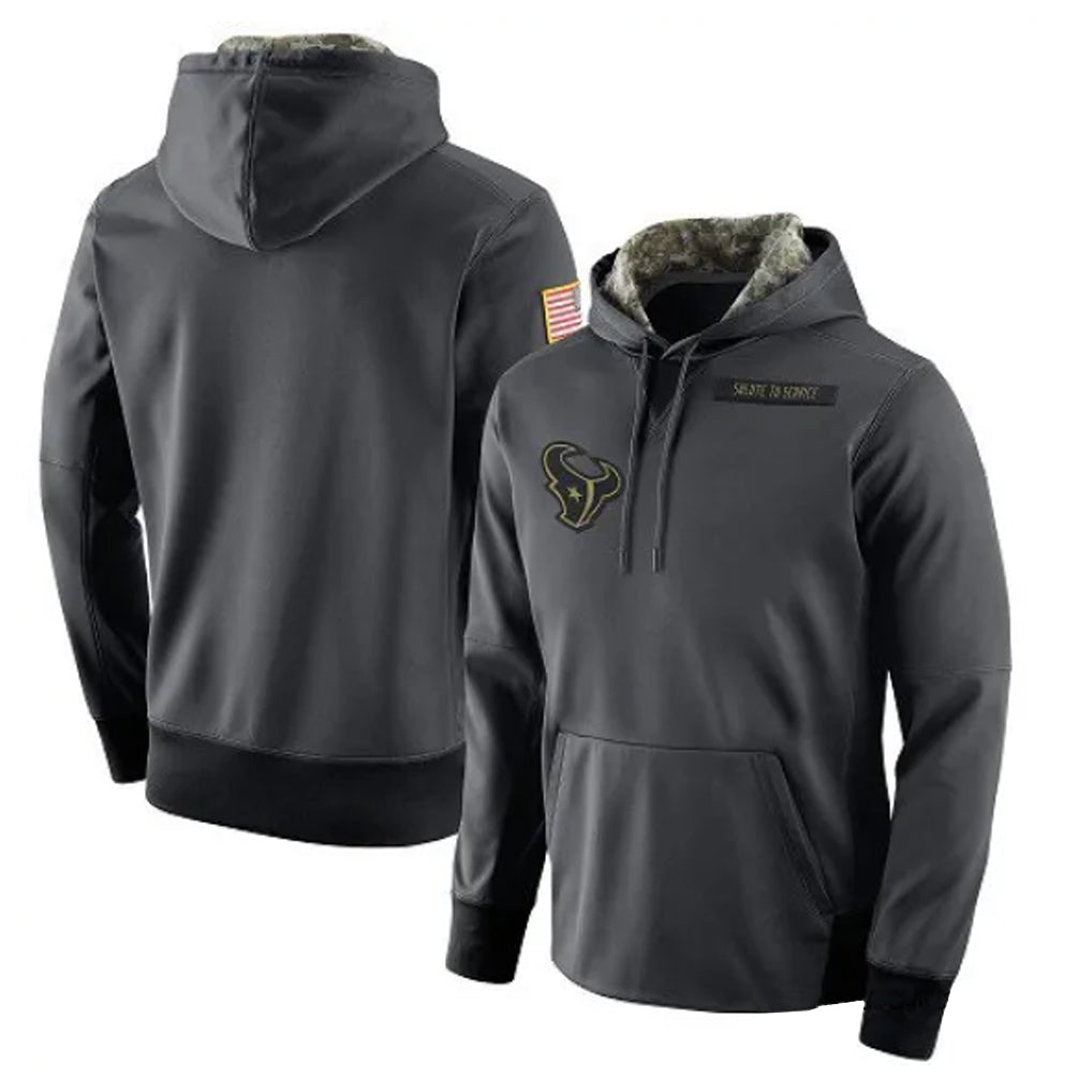 Tlead H.Texans Anthracite Salute to Service Performance Hoodie Blank Player Stitched Jerseys