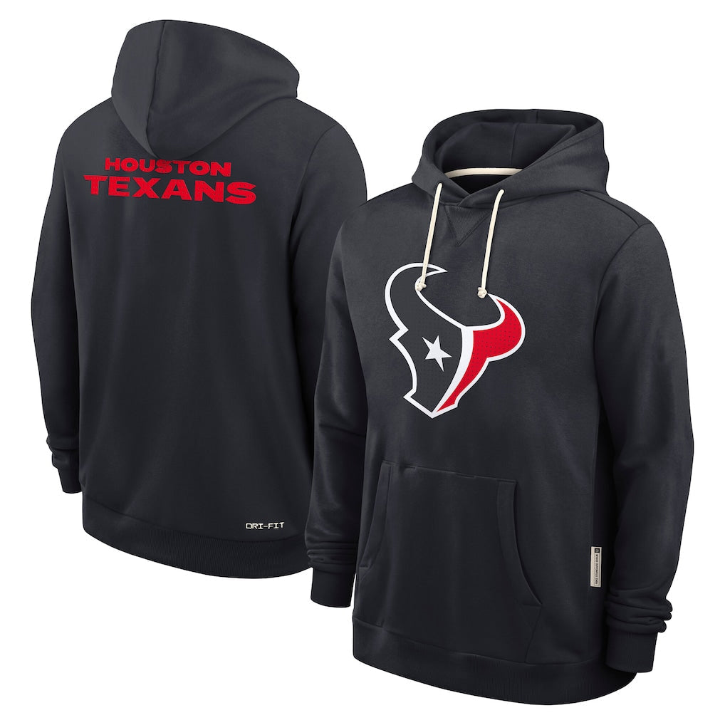 Tlead H.Texans Navy Sideline Standard Home Dri-FIT Hoodie Blank Player Stitched Jerseys