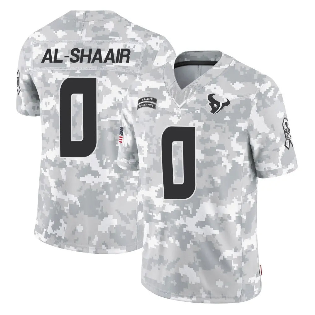 Tlead H.Texans #0 Azeez Al-Shaair Player Arctic Camo Salute To Service Limited Game Stitched Jerseys