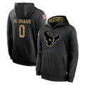 Tlead H.Texans #0 Azeez Al-Shaair Player Black Salute to Service Hoodies Limited Game Stitched Jerseys