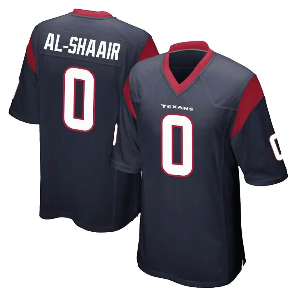Tlead H.Texans #0 Azeez Al-Shaair Player Navy Home Game Stitched Jerseys