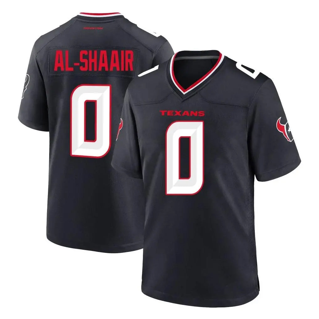 Tlead H.Texans #0 Azeez Al-Shaair Player Navy Team Home Game Stitched Jerseys