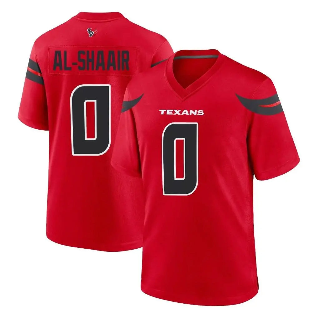 Tlead H.Texans #0 Azeez Al-Shaair Player Red Alternate Home Game Stitched Jerseys