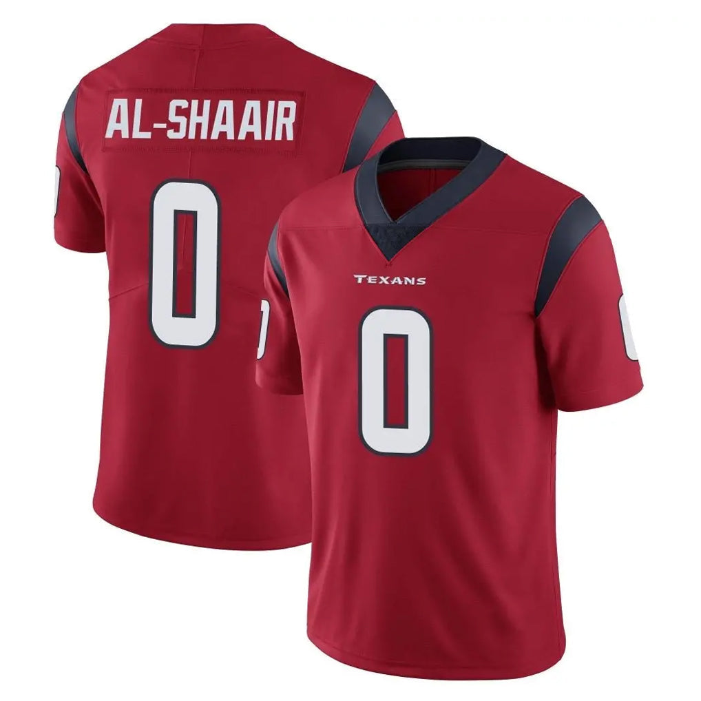 Tlead H.Texans #0 Azeez Al-Shaair Player Red Limited Vapor Untouchable Home Game Stitched Jerseys