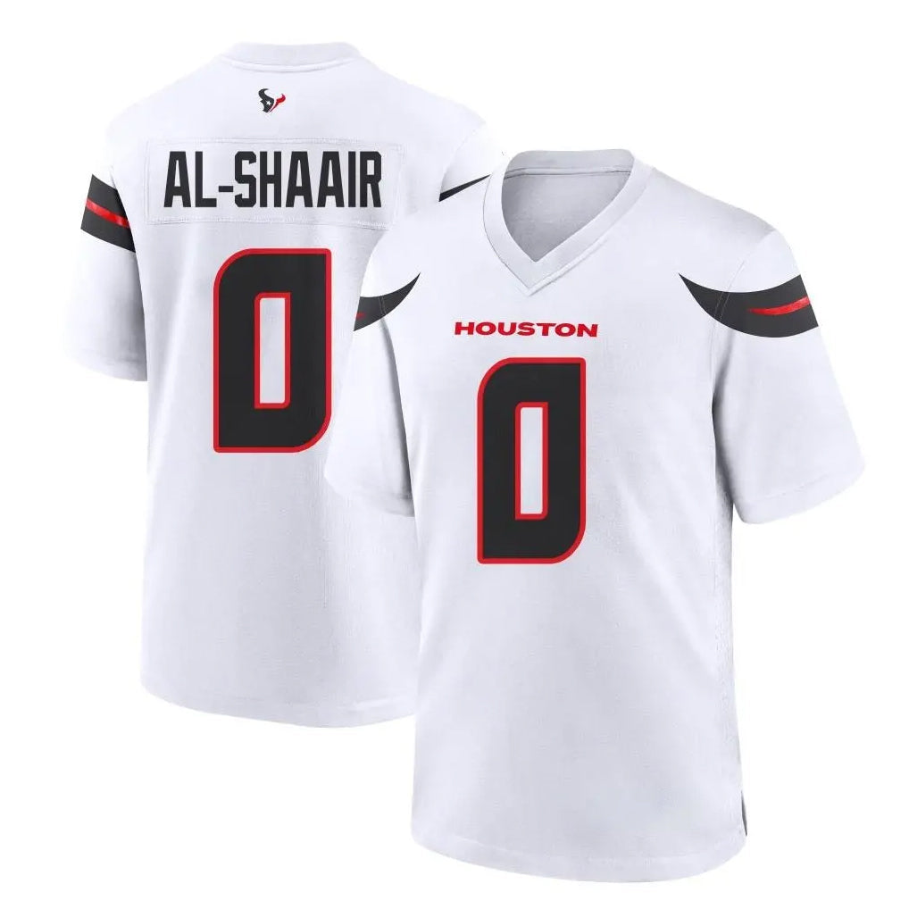 Tlead H.Texans #0 Azeez Al-Shaair Player White Home Game Stitched Jerseys