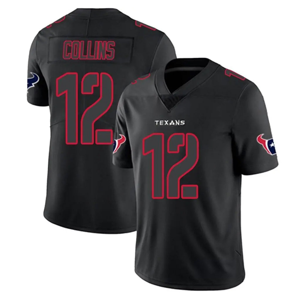 Tlead H.Texans #12 Nico Collins Player Black Impact Limited Game Stitched Jerseys