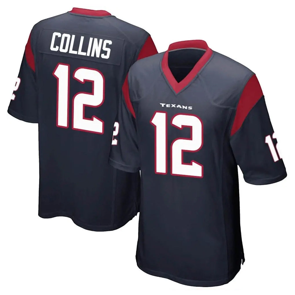 Tlead H.Texans #12 Nico Collins Player Navy Home Game Stitched Jerseys