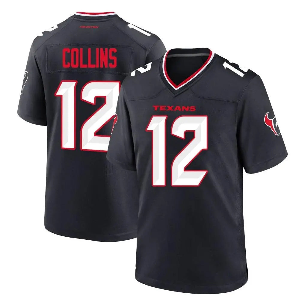 Tlead H.Texans #12 Nico Collins Player Navy Team Home Game Stitched Jerseys