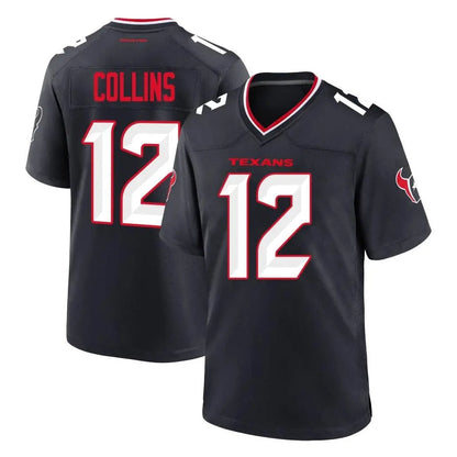 Tlead H.Texans #12 Nico Collins Player Navy Team Home Game Stitched Jerseys