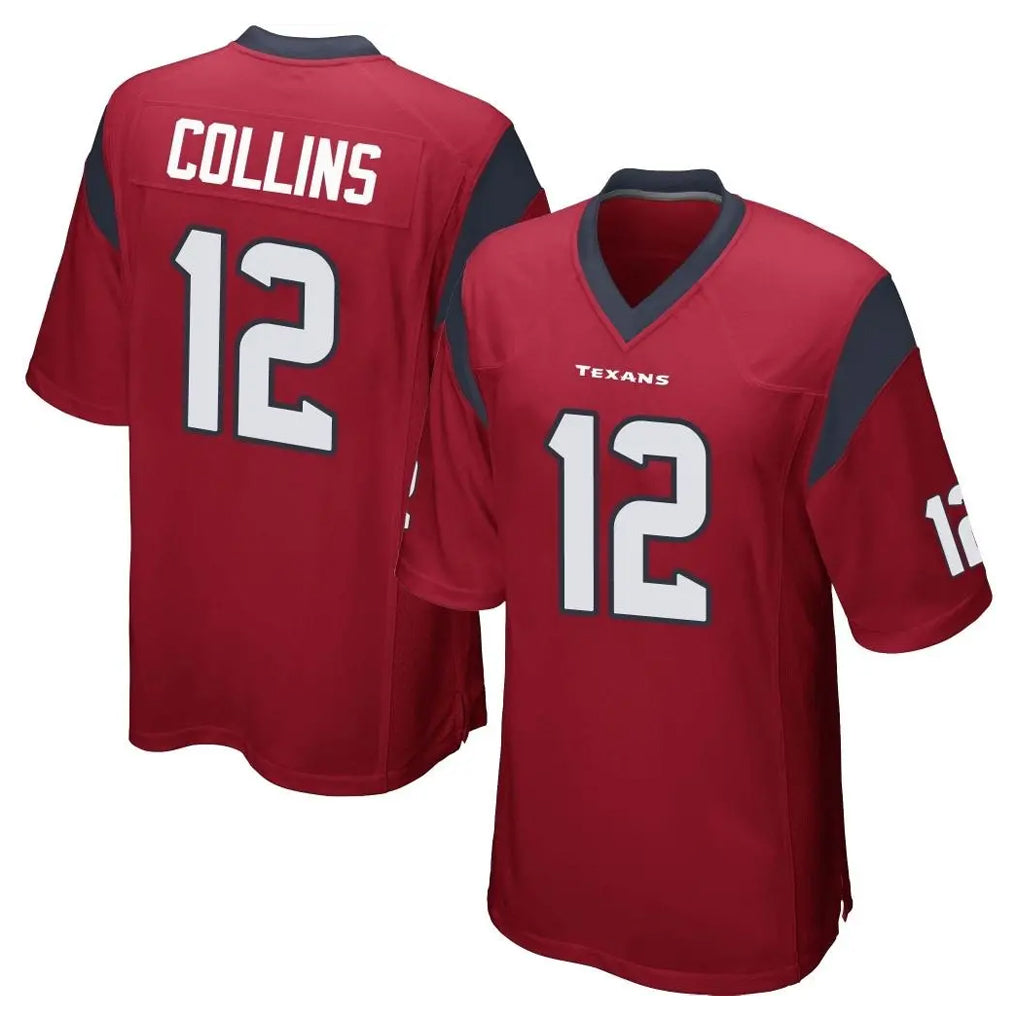 Tlead H.Texans #12 Nico Collins Player Red Home Game Stitched Jerseys