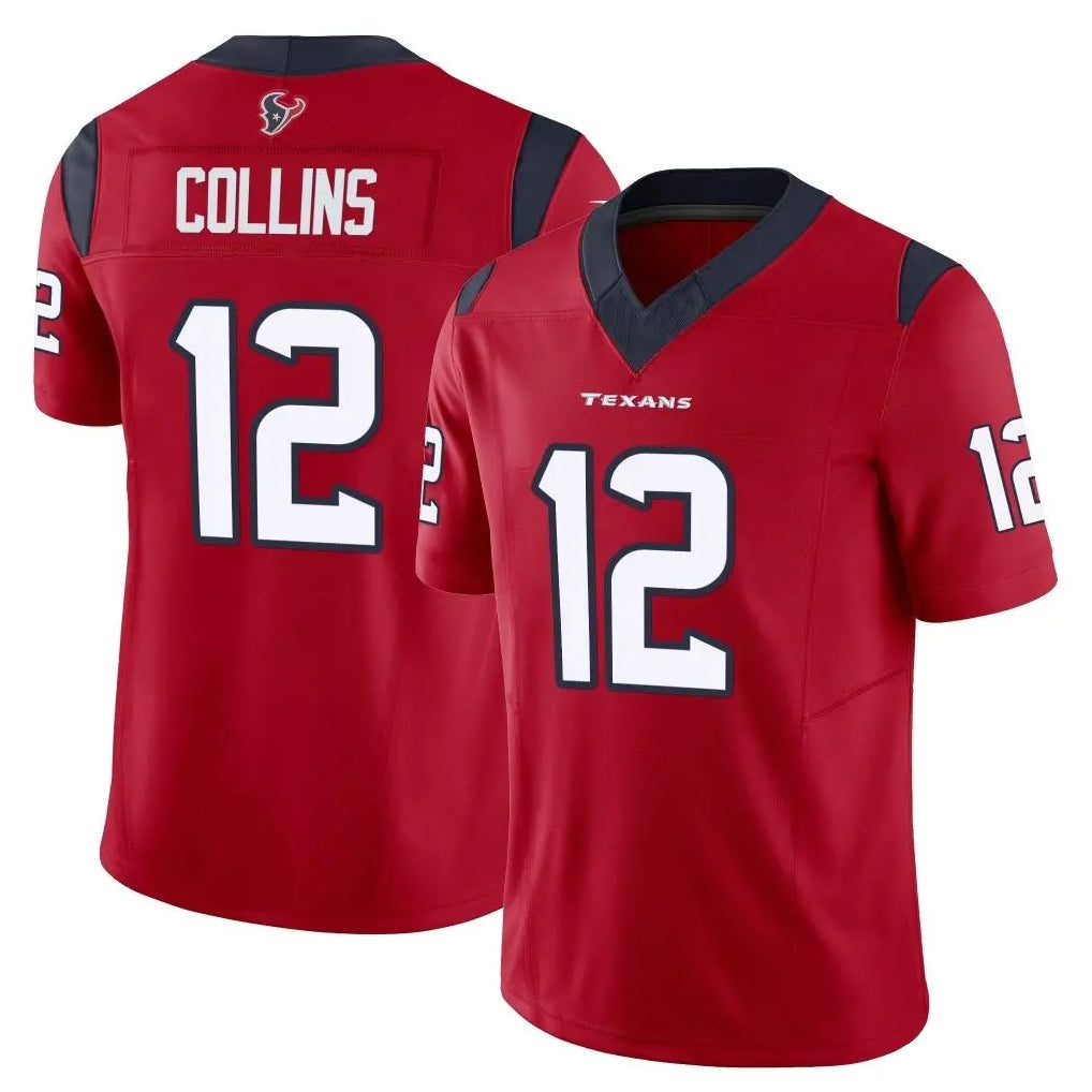 Tlead H.Texans #12 Nico Collins Player Red Limited Vapor F.U.S.E. Home Game Stitched Jerseys