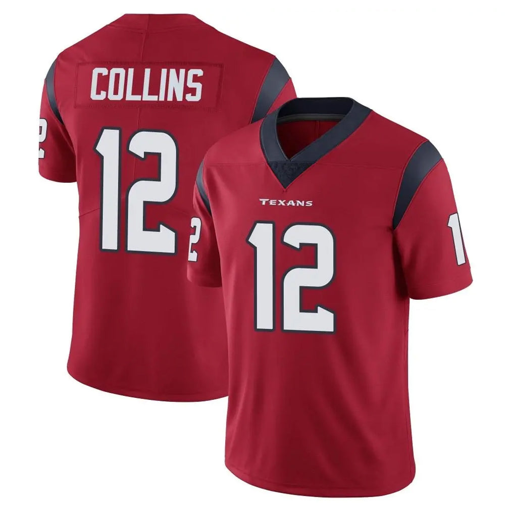 Tlead H.Texans #12 Nico Collins Player Red Limited Vapor Untouchable Home Game Stitched Jerseys