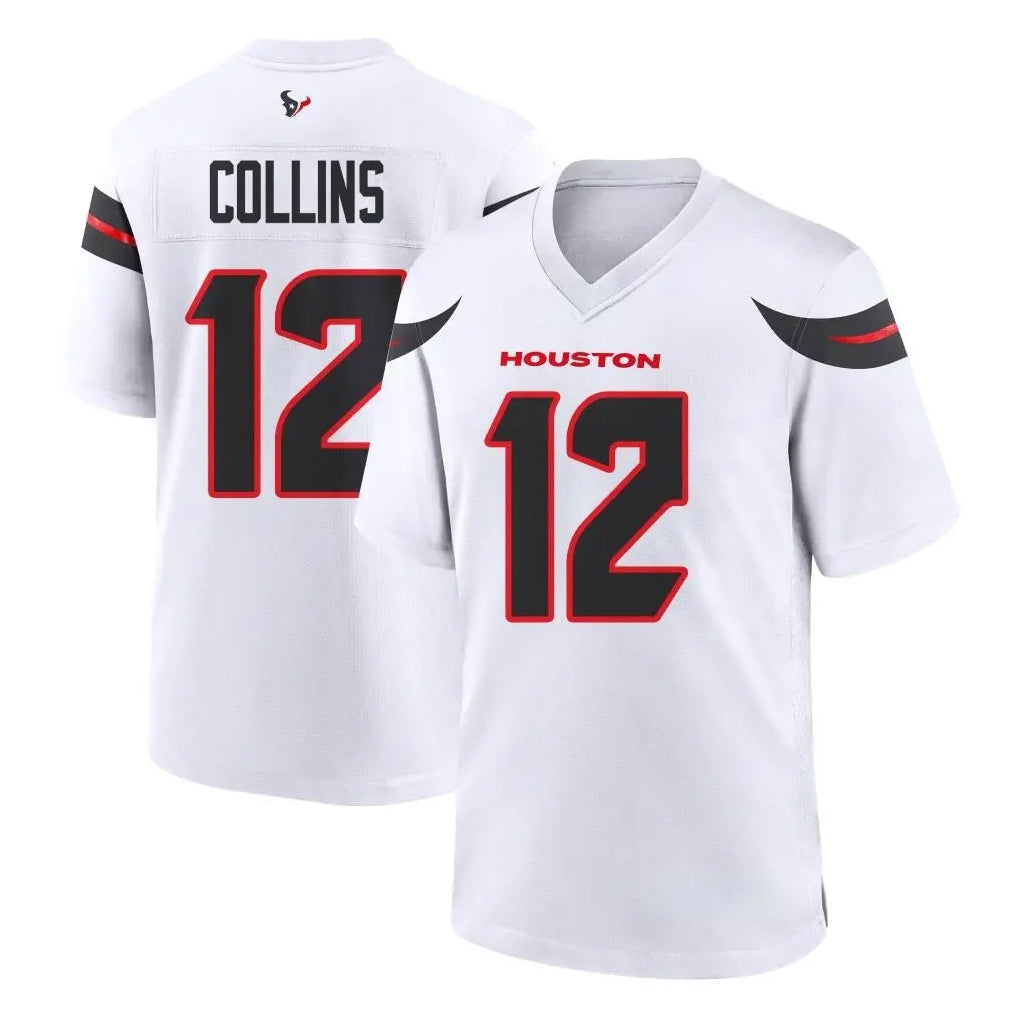 Tlead H.Texans #12 Nico Collins Player White Home Game Stitched Jerseys
