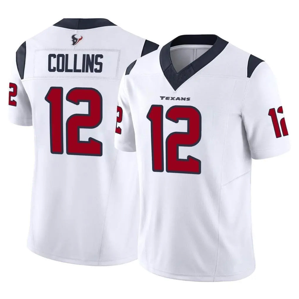 Tlead H.Texans #12 Nico Collins Player White Limited Vapor F.U.S.E. Home Game Stitched Jerseys