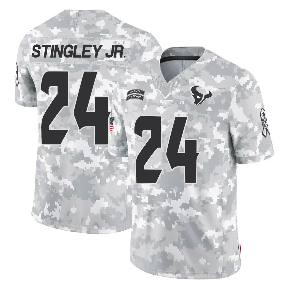Tlead H.Texans #24 Derek Stingley Jr. Player Arctic Camo Salute To Service Limited Game Stitched Jerseys
