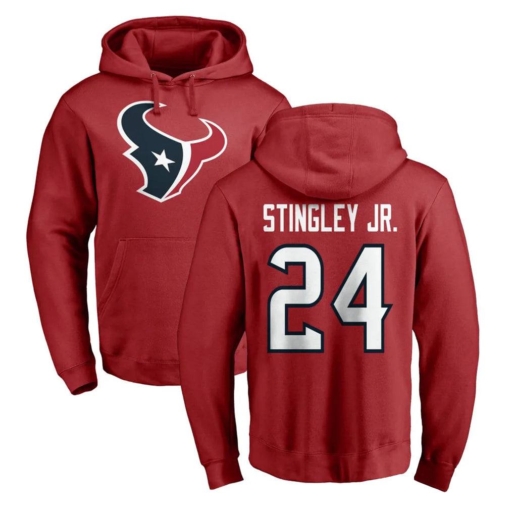 Tlead H.Texans #24 Derek Stingley Jr. Player Red Pro Line Pullover Hoodie Limited Game Stitched Jerseys