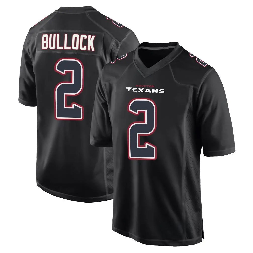 Tlead H.Texans #2 Calen Bullock Player Black Fashion Home Game Stitched Jerseys