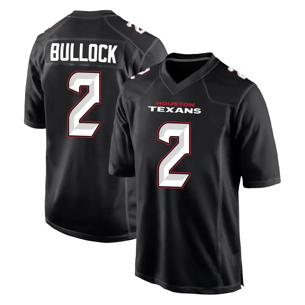 Tlead H.Texans #2 Calen Bullock Player Carbon Black Fashion Home Game Stitched Jerseys