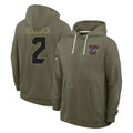 Tlead H.Texans #2 Calen Bullock Player Olive Salute to Service Pullover Hoodies Limited Stitched Jerseys
