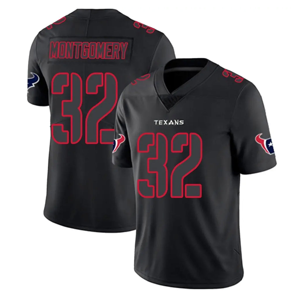Tlead H.Texans #32 David Montgomery Player Black Impact Limited Game Stitched Jerseys