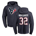 Tlead H.Texans #32 David Montgomery Player Navy Pro Line Pullover Hoodie Limited Game Stitched Jerseys