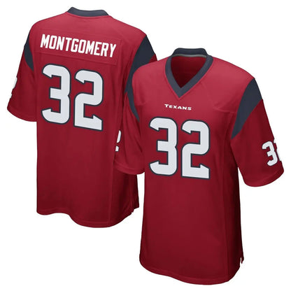Tlead H.Texans #32 David Montgomery Player Red Home Game Stitched Jerseys