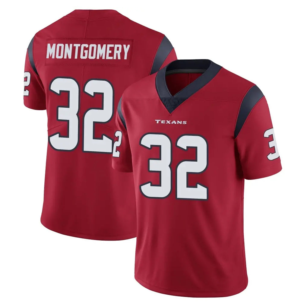 Tlead H.Texans #32 David Montgomery Player Red Limited Vapor Untouchable Home Game Stitched Jerseys
