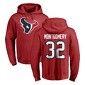 Tlead H.Texans #32 David Montgomery Player Red Pro Line Pullover Hoodie Limited Game Stitched Jerseys