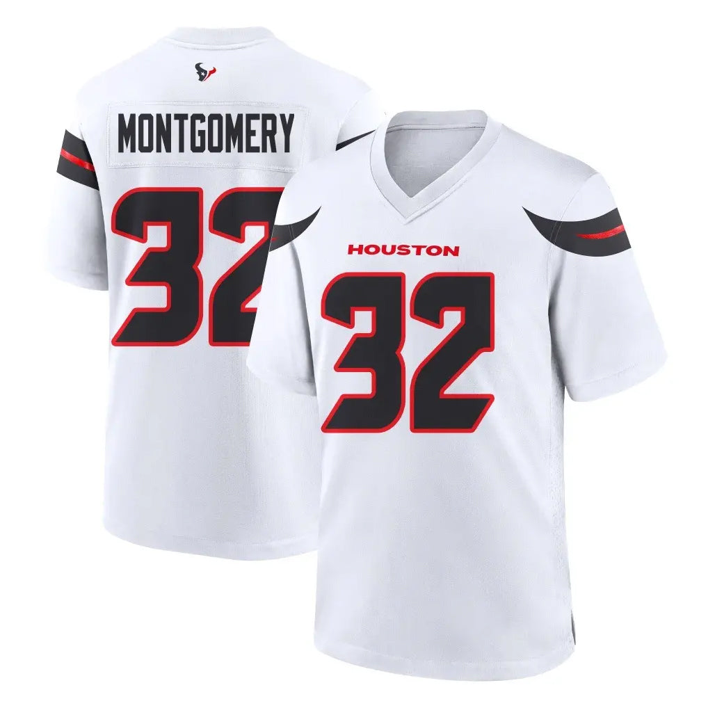 Tlead H.Texans #32 David Montgomery Player White Home Game Stitched Jerseys