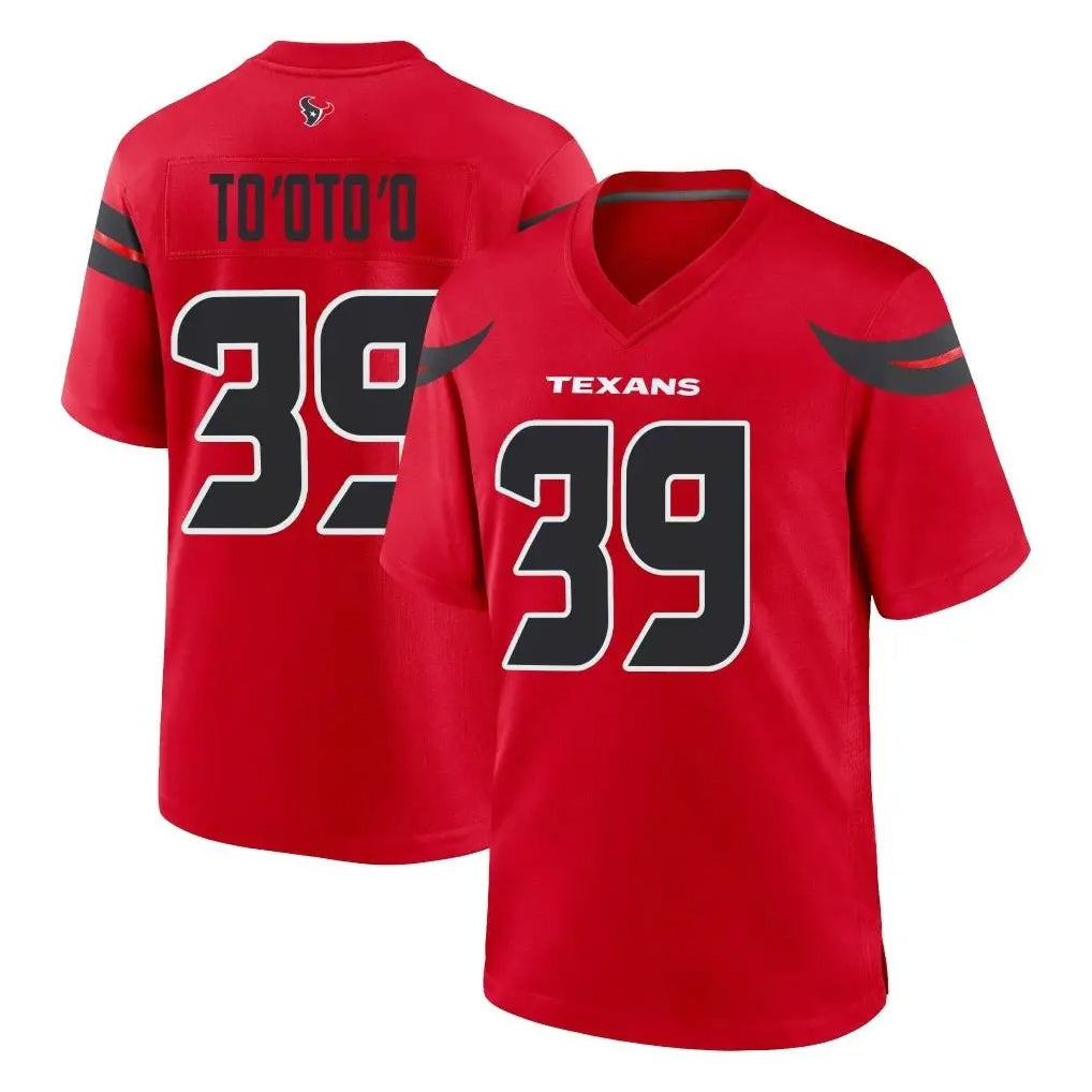 Tlead H.Texans #39 Henry To'oTo'o Player Red Alternate Home Game Stitched Jerseys