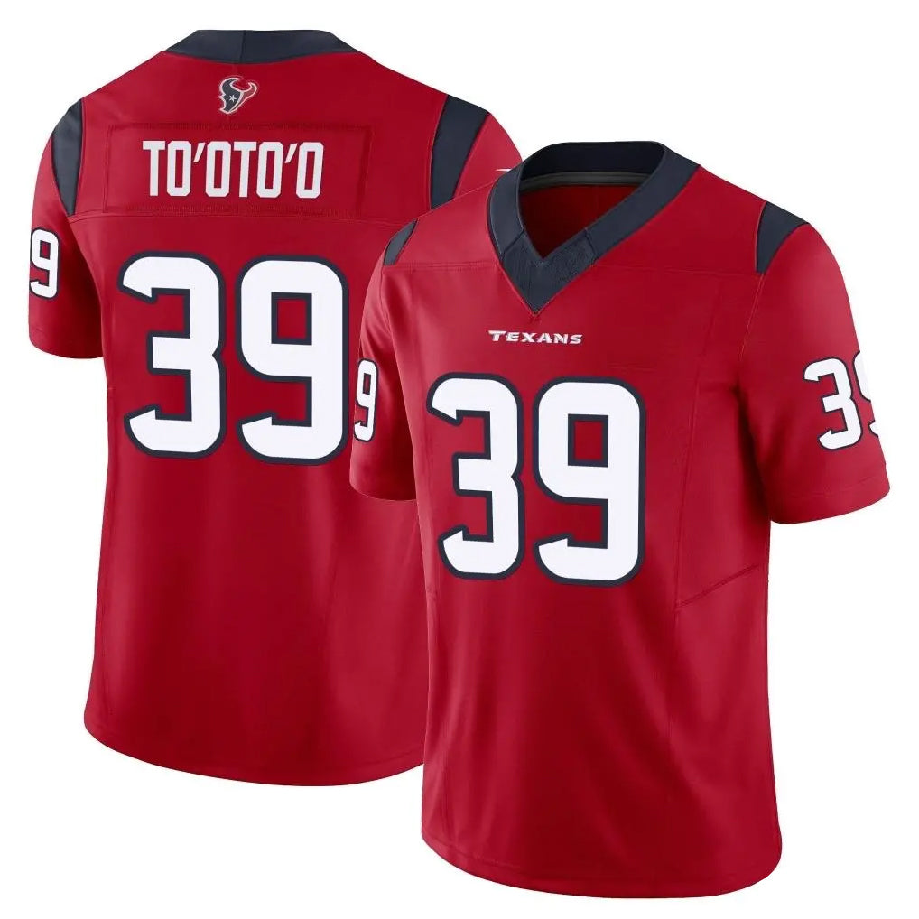 Tlead H.Texans #39 Henry To'oTo'o Player Red Limited Vapor F.U.S.E. Home Game Stitched Jerseys