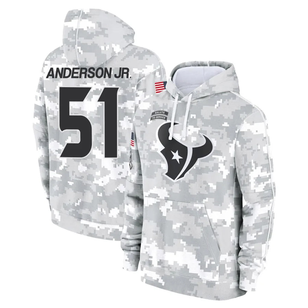 Tlead H.Texans #51 Will Anderson Jr. Player Arctic Camo Salute to Service Hoodies Limited Game Stitched Jerseys