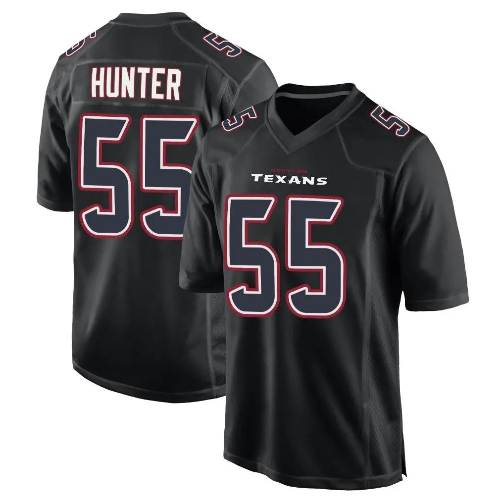 Tlead H.Texans #55 Danielle Hunter Player Black Fashion Home Game Stitched Jerseys