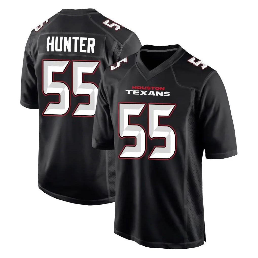Tlead H.Texans #55 Danielle Hunter Player Carbon Black Fashion Home Game Stitched Jerseys