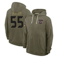 Tlead H.Texans #55 Danielle Hunter Player Olive Salute to Service Pullover Hoodies Limited Stitched Jerseys