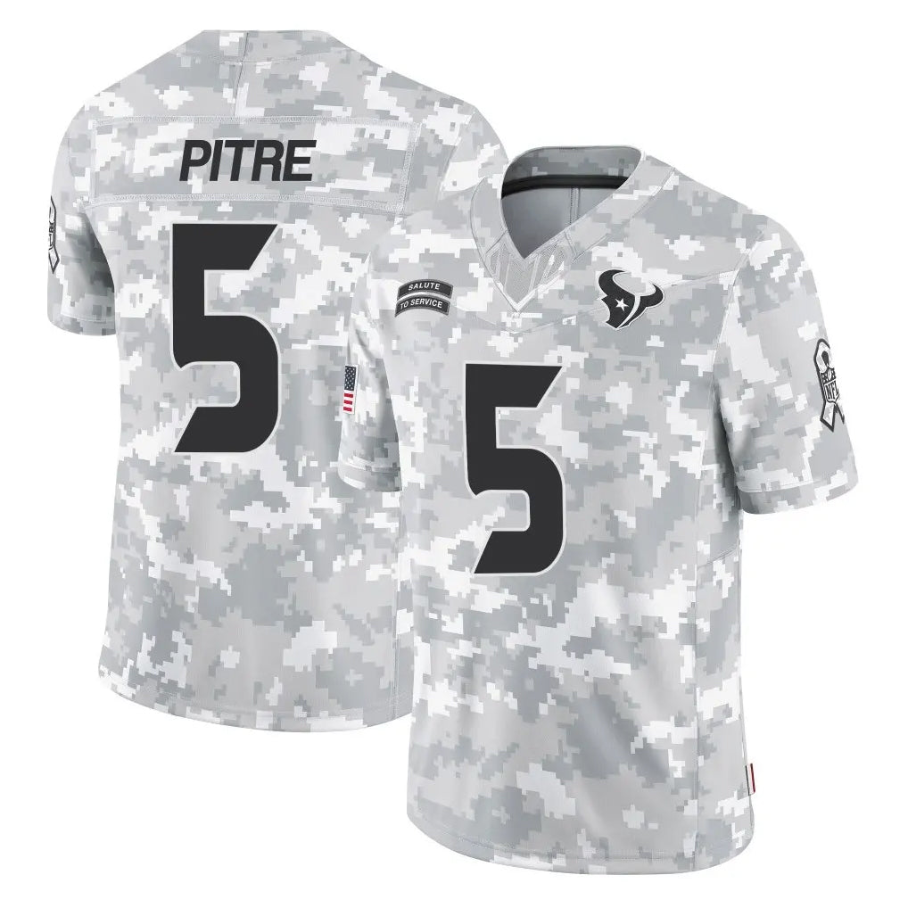 Tlead H.Texans #5 Jalen Pitre Player Arctic Camo Salute To Service Limited Game Stitched Jerseys