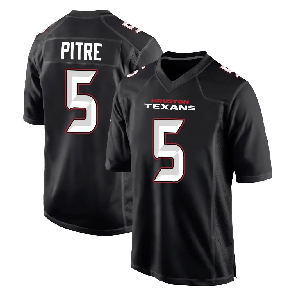 Tlead H.Texans #5 Jalen Pitre Player Carbon Black Fashion Home Game Stitched Jerseys