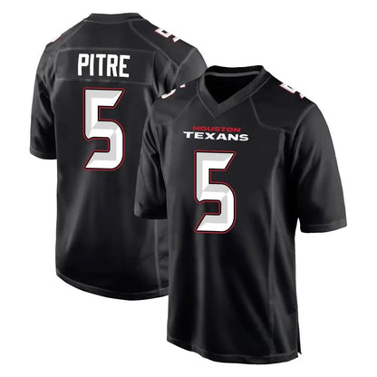 Tlead H.Texans #5 Jalen Pitre Player Carbon Black Fashion Home Game Stitched Jerseys