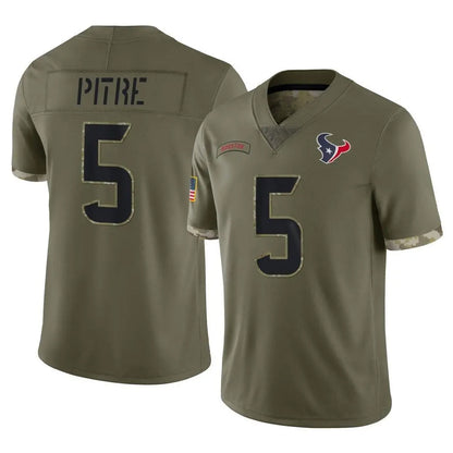 Tlead H.Texans #5 Jalen Pitre Player Olive Salute To Service Limited Stitched Jerseys