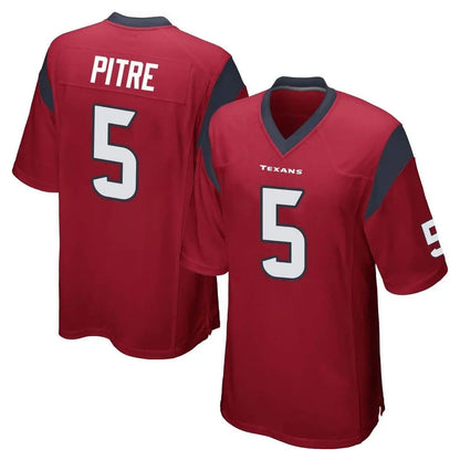 Tlead H.Texans #5 Jalen Pitre Player Red Home Game Stitched Jerseys