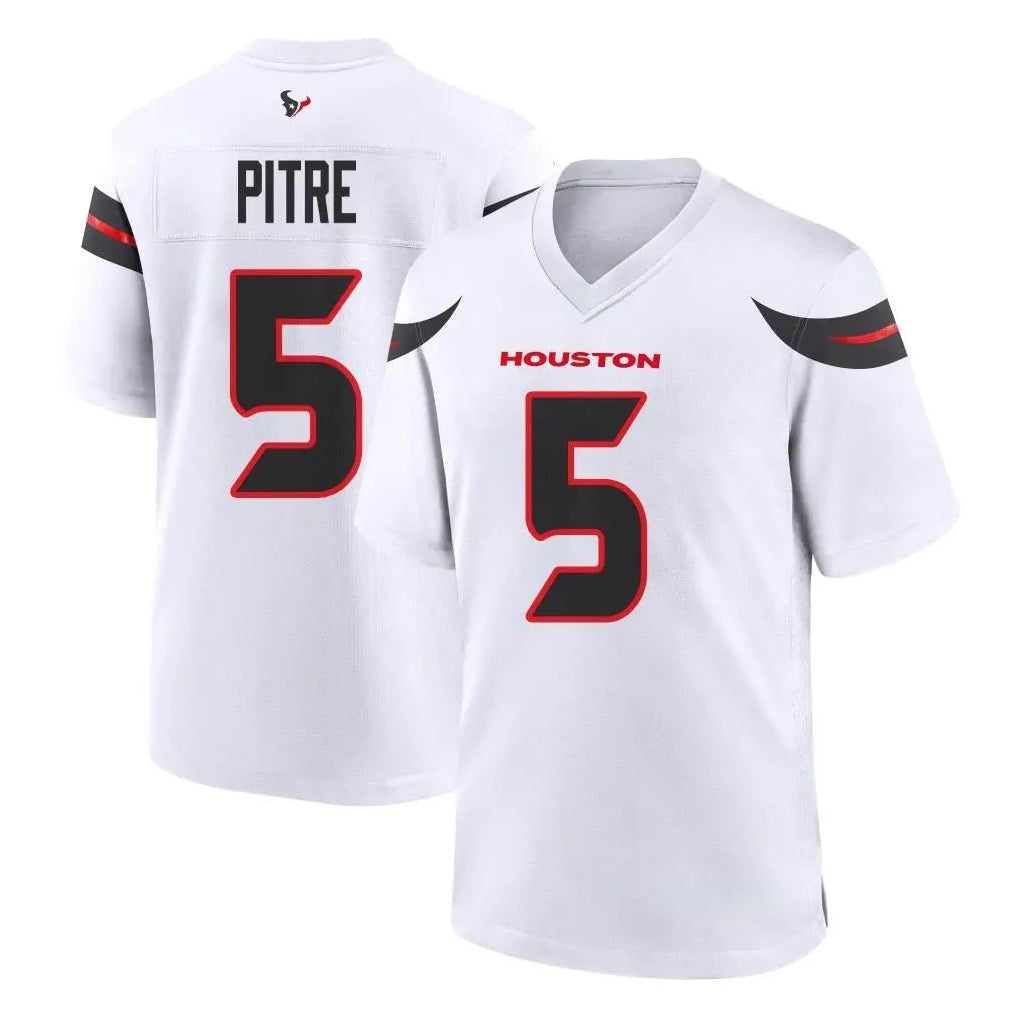 Tlead H.Texans #5 Jalen Pitre Player White Home Game Stitched Jerseys