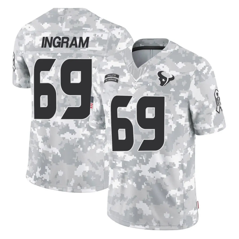 Tlead H.Texans #69 Ed Ingram Player Arctic Camo Salute To Service Limited Game Stitched Jerseys