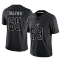 Tlead H.Texans #69 Ed Ingram Player Black Reflective Limited Game Stitched Jerseys
