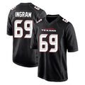 Tlead H.Texans #69 Ed Ingram Player Carbon Black Fashion Home Game Stitched Jerseys