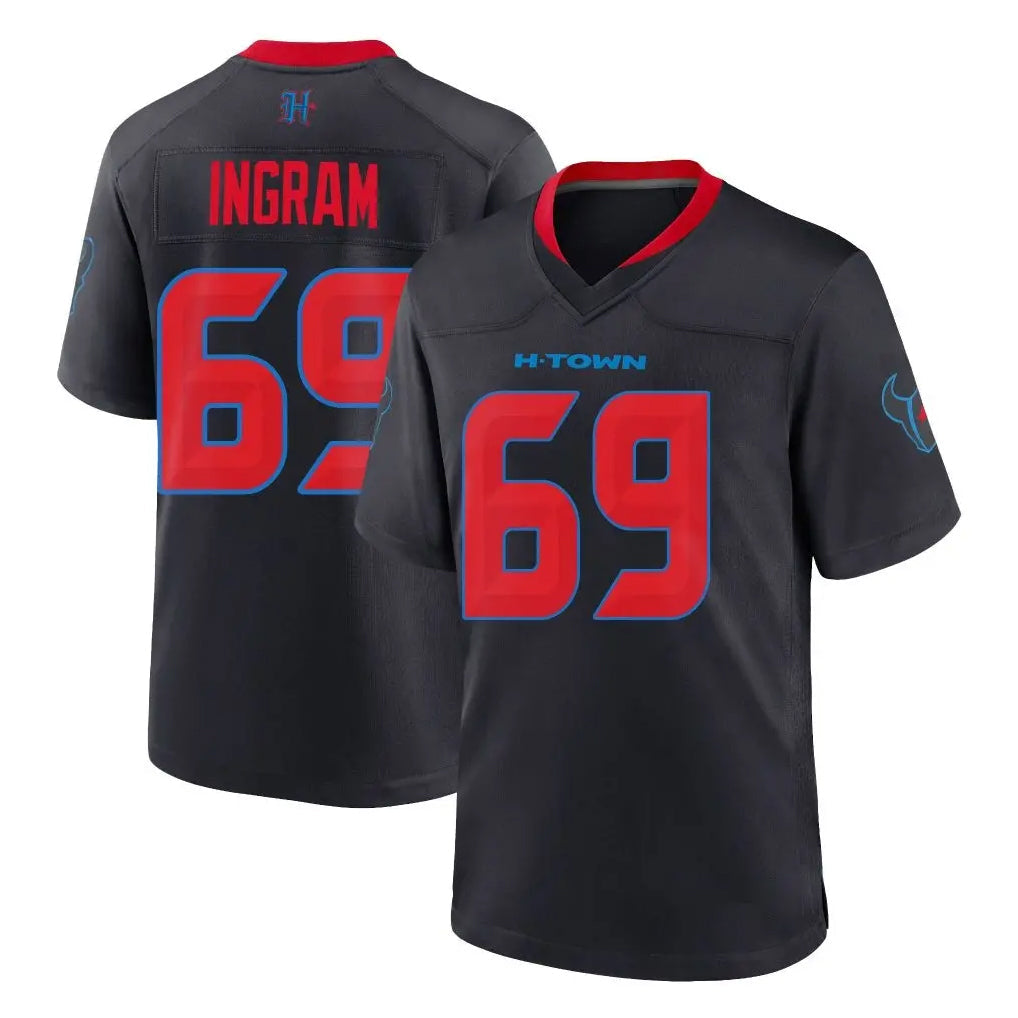 Tlead H.Texans #69 Ed Ingram Player Navy 2nd Alternate Home Game Stitched Jerseys
