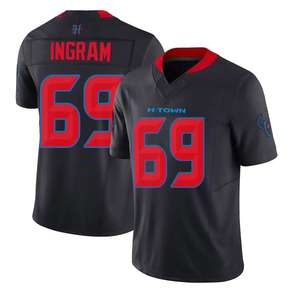 Tlead H.Texans #69 Ed Ingram Player Navy Limited 2nd Alternate Vapor F.U.S.E. Home Game Stitched Jerseys